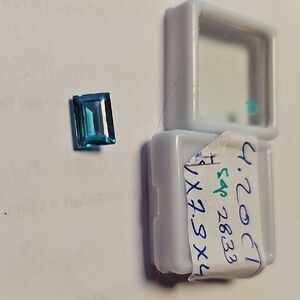 Teal Lab Sapphire 4.2 Cts Emerald Cut